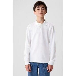 **NWT** GAP KIDS LONG SLEEVE ORGANIC COTTON SCHOOL UNIFORM POLO SHIRT - Small